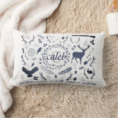 パーソナライズな森林男の赤ちゃんの子供部屋の誕生Stats ランバークッション (ブランケット)