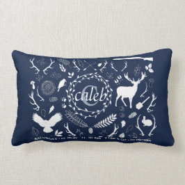 パーソナライズな森林男の赤ちゃんの子供部屋の誕生Stats ランバークッション