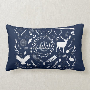 パーソナライズな森林男の赤ちゃんの子供部屋の誕生Stats ランバークッション