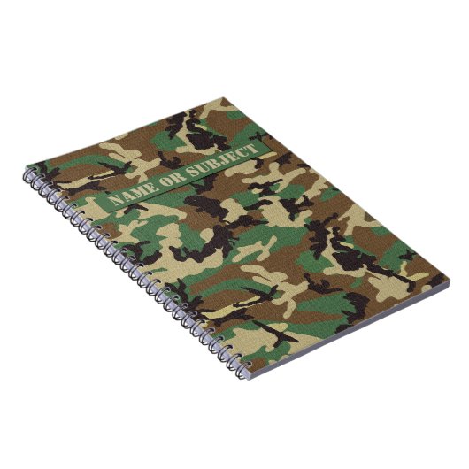 パーソナライズな森林軍のカムフラージュのノート ノートブック (右側)