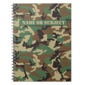 パーソナライズな森林軍のカムフラージュのノート ノートブック (正面)