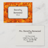 パーソナライズな植物のオレンジ庭ユリ 名刺 (正面/裏面)