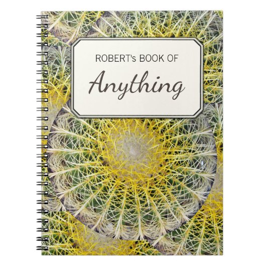 パーソナライズな植物の写真の熱帯サボテン ノートブック (正面)
