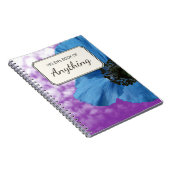 パーソナライズな植物の写真の青ケシ ノートブック (右側)