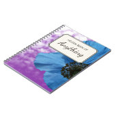 パーソナライズな植物の写真の青ケシ ノートブック (左側)