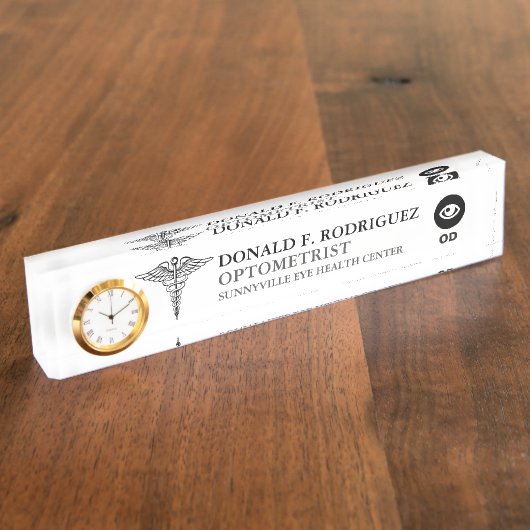 パーソナライズな検眼医|の目専門家 デスクネームプレート (側面)