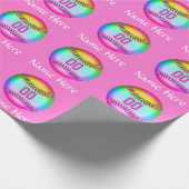 パーソナライズな極度のかわいいソフトボールの包装紙 ラッピングペーパー (角)