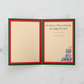 パーソナライズな歌う水彩画のクリスマス猫 シーズンカード (内部)