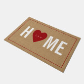 パーソナライズな歓迎された家のイニシャルのジュートの玄関マット ドアマット (アングル)