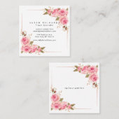 パーソナライズな正方形の花の名刺 スクエア名刺 (正面/裏面)