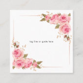 パーソナライズな正方形の花の名刺 スクエア名刺 (裏面)