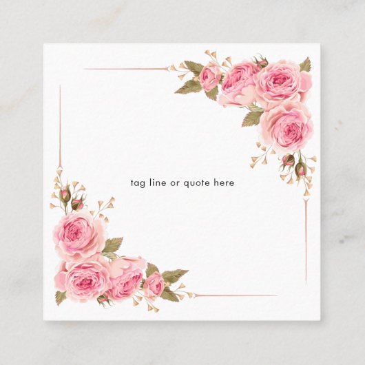 パーソナライズな正方形の花の名刺 スクエア名刺 (裏面)