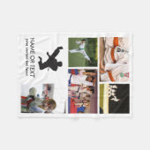 パーソナライズな武道の空手の写真のコラージュ フリースブランケット (正面(横))