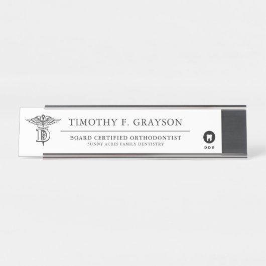 パーソナライズな歯科薬のプロフェッショナル デスクネームプレート (正面)