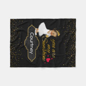 パーソナライズな民族のプリンセスの金ゴールドの日光の子供部屋 フリースブランケット (正面(横))