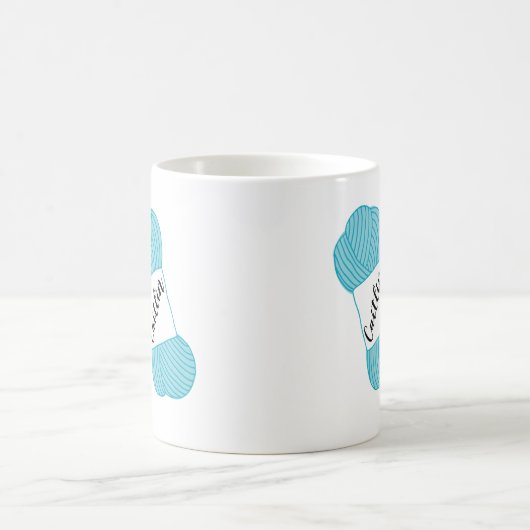 パーソナライズな水の青いかせのヤーンのマグ コーヒーマグカップ (中央)