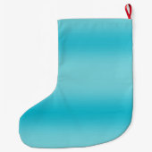 パーソナライズな水の青い縞 ラージクリスマスストッキング (裏面)