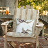 パーソナライズな水彩画のウミガメ愛デザイナー アウトドアクッション (椅子)