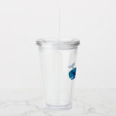 パーソナライズな水彩画のクジラの海洋の子供 アクリルタンブラー (右)