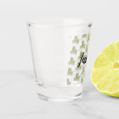 パーソナライズな水彩画のサボテンのカスタム ショットグラス (左)