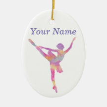 パーソナライズな水彩画のバレリーナのシルエット