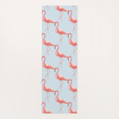 パーソナライズな水彩画のピンクのフラミンゴ ヨガマット (裏面)