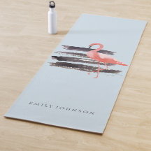 パーソナライズな水彩画のピンクのフラミンゴ