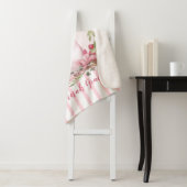 パーソナライズな水彩画のピンクの白鳥の名前のベビー シェルパブランケット (インサイチュ)