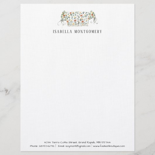 パーソナライズな水彩画のファッションのデザインレターヘッド レターヘッド (正面)