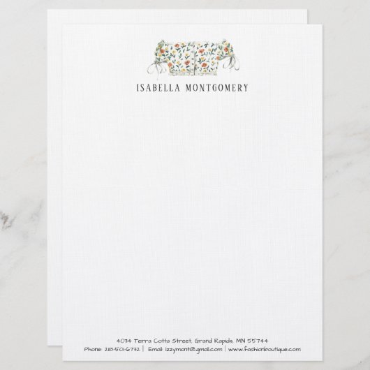 パーソナライズな水彩画のファッションのデザインレターヘッド レターヘッド (正面/裏面)