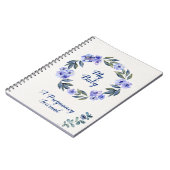 パーソナライズな水彩画の花の妊娠ジャーナル ノートブック (左側)