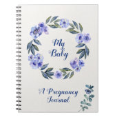 パーソナライズな水彩画の花の妊娠ジャーナル ノートブック (正面)