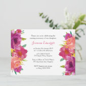 パーソナライズな水彩画の花の示す式 招待状 (スタンド正面)