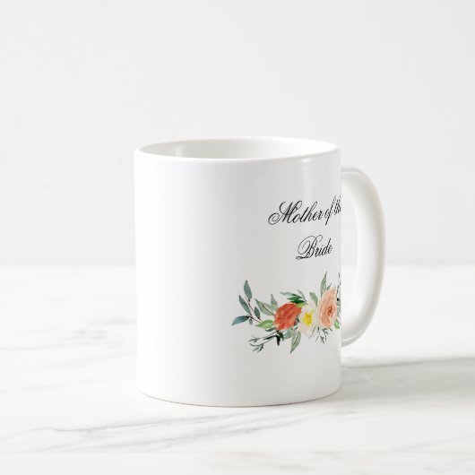 パーソナライズな水彩画の花の結婚式の引き出物のマグ コーヒーマグカップ (正面右)