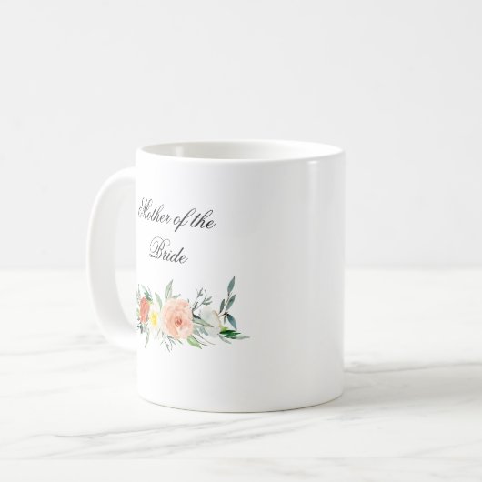 パーソナライズな水彩画の花の結婚式の引き出物のマグ コーヒーマグカップ (正面左)