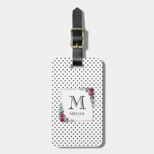 パーソナライズな水彩画の花の荷物のラベル ラゲッジタグ (正面縦)