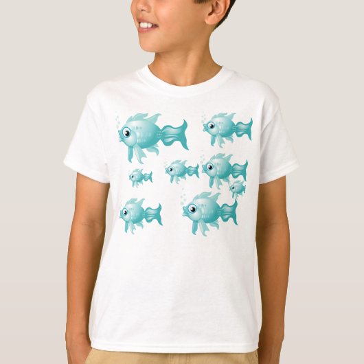 パーソナライズな水泳の魚 Tシャツ (正面)