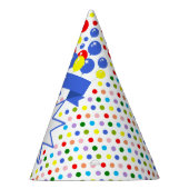 パーソナライズな水玉模様のカラフルの誕生日 パーティーハット (右)