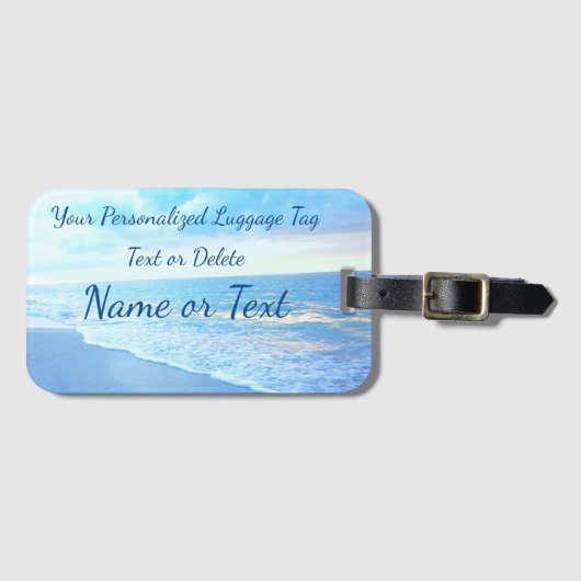 パーソナライズな浜に引き上げられたテーマの荷物はあなたの文字に付けます ラゲッジタグ (正面横)