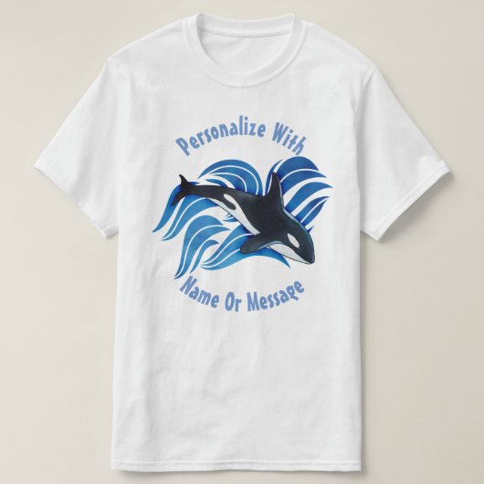 パーソナライズな海のシャチ Tシャツ (デザイン正面)