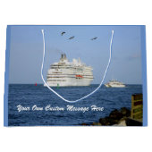 パーソナライズな海を運行します ラージペーパーバッグ (正面)