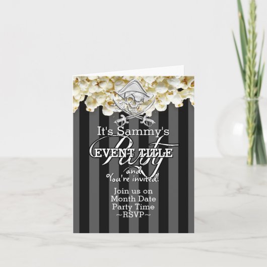 パーソナライズな海賊パーティー 招待状 (正面)