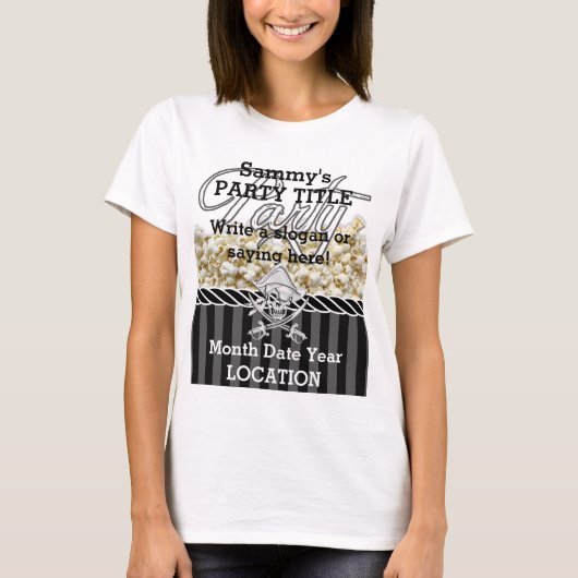 パーソナライズな海賊パーティー Tシャツ (正面)