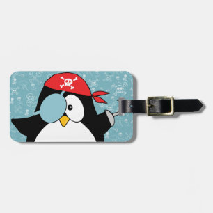 パーソナライズな海賊ペンギン ラゲッジタグ