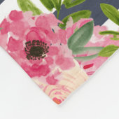 パーソナライズな海軍ストライプのな花毛布 フリースブランケット (角)