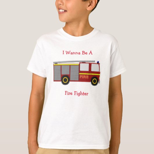 パーソナライズな消防車 Tシャツ (正面)