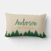 パーソナライズな湖の家及び松の木の装飾用クッション ランバークッション (裏面)