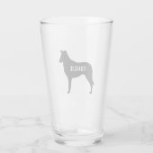 パーソナライズな滑らかなコリー犬のシルエット タンブラーグラス (裏面)