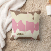 パーソナライズな滴るNeapolitanアイスクリーム クッション (ブランケット)