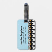 パーソナライズな漫画のペンギンの軍隊 ラゲッジタグ (裏面縦)